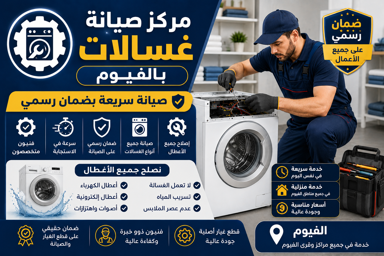صيانة غسالات في الفيوم