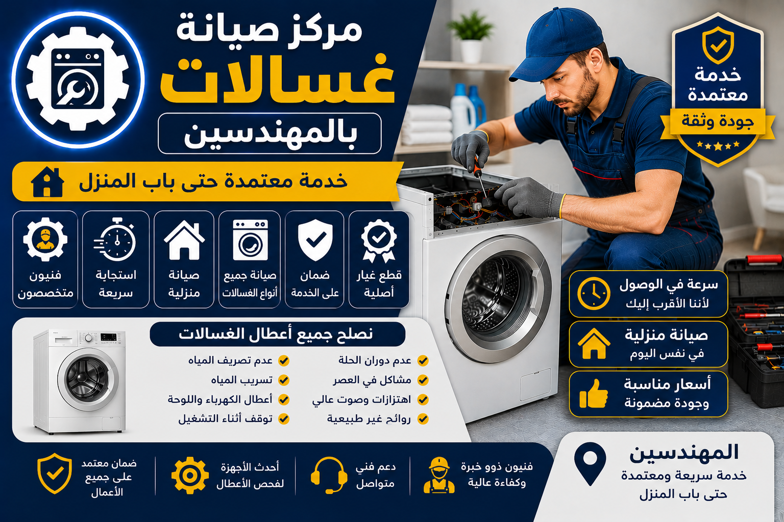 مركز صيانة غسالات بالمهندسين