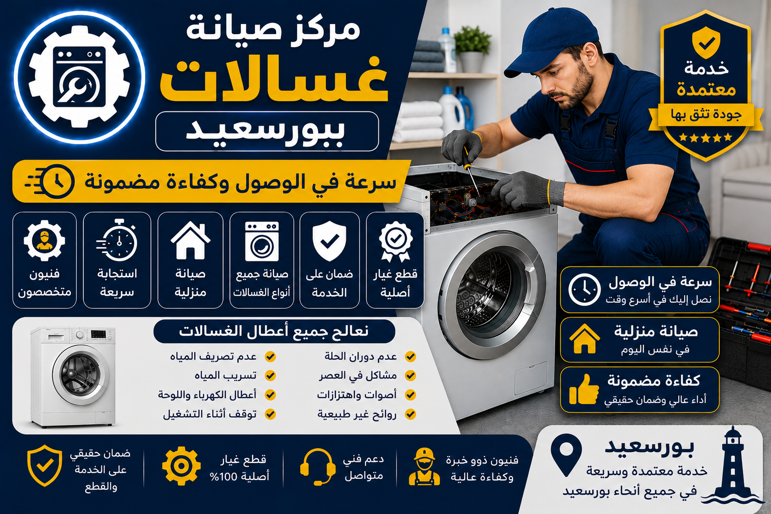 مركز صيانة غسالات ببورسعيد