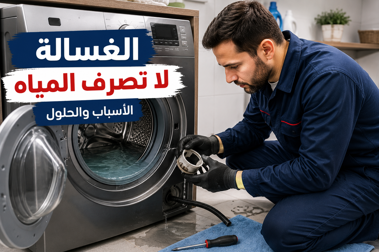 الغسالة لا تصرف المياه